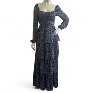 Francesca’s Stevie Floral Tiered Bow Back Maxi Dress